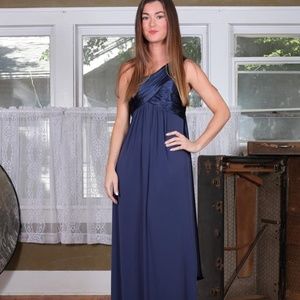 Long Navy Gown by Davids Bridal
